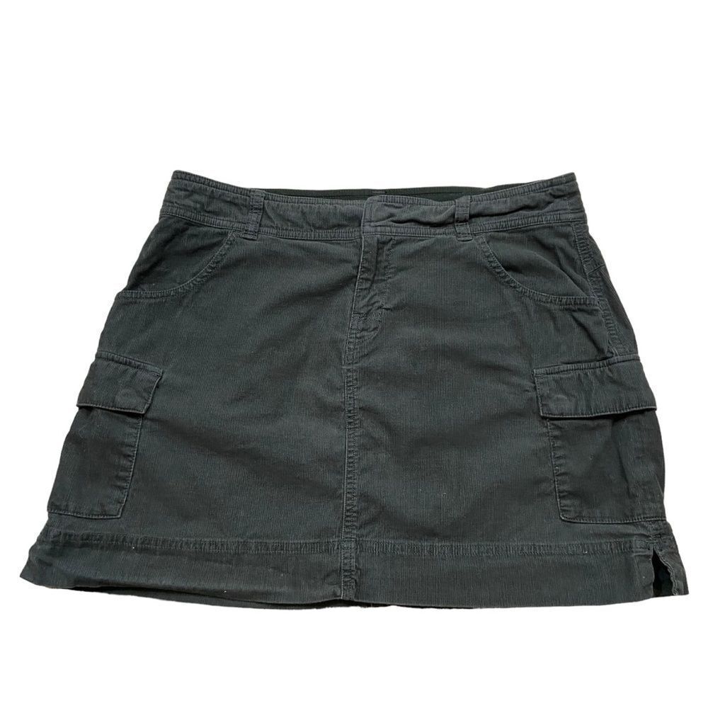 Lucy Brand Grey Corduroy Cargo Mini Skirt Size Medium